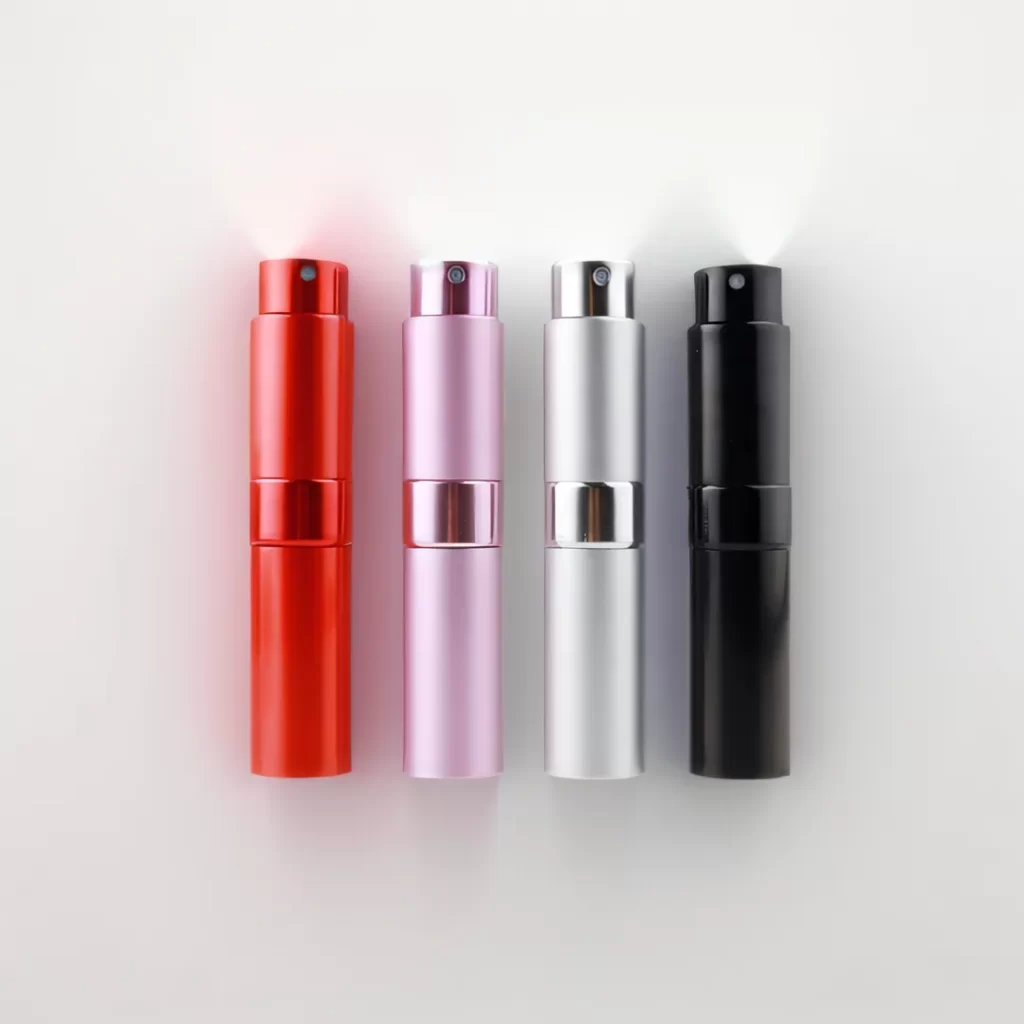 10ml electroplated red/pink/silver/black perfume glass spray bottle